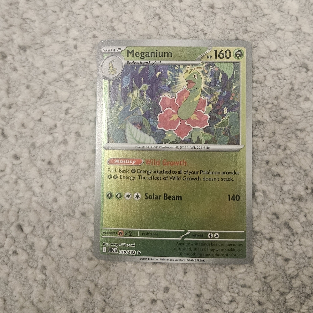 POKEMON TCG Card Meganium Reverse Holo Mega Evolutions Rare 010/132